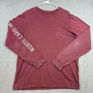 State Of Mine Shirt Mens Large Red North Carolina Long Sleeve Flag Logo Casual